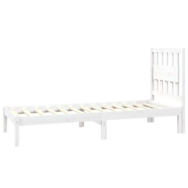 Estructura de cama madera maciza de pino blanco 75x190 cm M 5