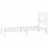 Estrutura de cama pequena solteiro 75x190cm pinho maciço branco 5