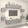 Set de muebles de TV 8 pzas madera contrachapada gris hormigón 1