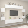 Set de muebles para TV 8 piezas madera contrachapada blanco 1