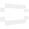 Set de muebles para TV 8 piezas madera contrachapada blanco 2