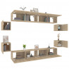 Set de muebles para TV 8 pzas madera contrachapada roble Sonoma 4