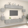 Set de muebles de TV 8 pzas madera contrachapada gris hormigón 1