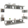 Set de muebles de TV 8 pzas madera contrachapada gris hormigón 4