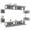 Set de muebles para TV 8 pzas madera contrachapada gris Sonoma 4