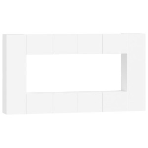 Set de muebles para TV 8 piezas madera contrachapada blanco H