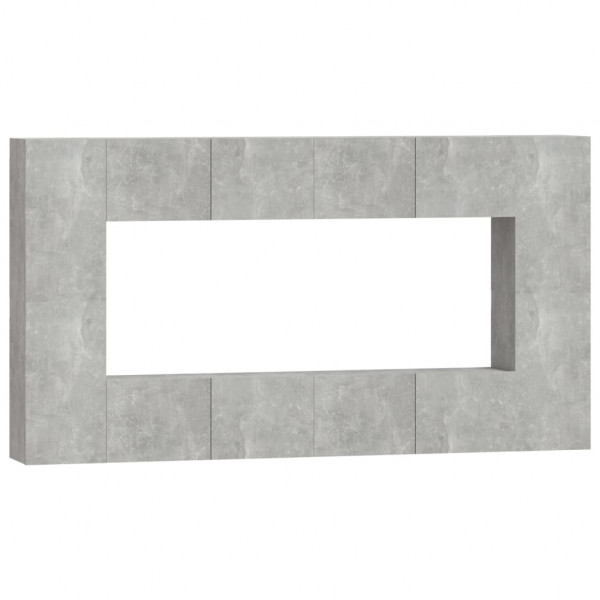 Set de muebles de TV 8 pzas madera contrachapada gris hormigón M 2