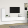 Set de muebles de TV 3 piezas madera contrachapada blanco 1