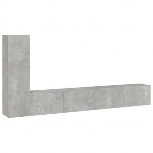 Set de muebles de TV 3 pzas madera contrachapada gris hormigón H
