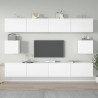 Set de muebles para TV 6 piezas madera contrachapada blanco 1