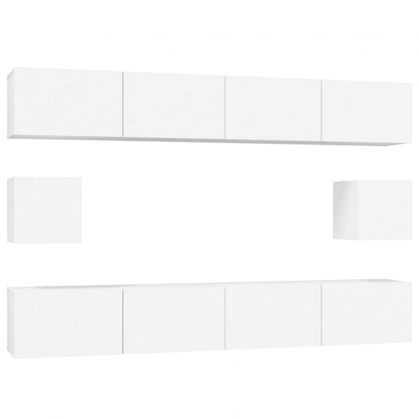 Conjunto móveis de TV 6 pcs madeira processada branco M 2