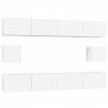 Conjunto móveis de TV 6 pcs madeira processada branco 2