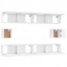 Set de muebles para TV 6 piezas madera contrachapada blanco 5