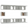 Set de muebles de TV 6 pzas madera contrachapada gris hormigón 5