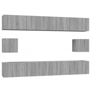 Set de muebles para TV 6 pzas madera contrachapada gris Sonoma H