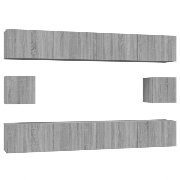 Set de muebles para TV 6 pzas madera contrachapada gris Sonoma M 2