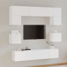 Conjunto móveis de TV 8 pcs madeira processada branco 1