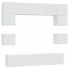 Set de muebles para TV 8 piezas madera contrachapada blanco 2