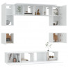 Set de muebles para TV 8 piezas madera contrachapada blanco 4
