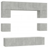 Set de muebles de TV 8 pzas madera contrachapada gris hormigón 2