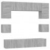 Set de muebles para TV 8 pzas madera contrachapada gris Sonoma 2