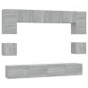 Set de muebles para TV 8 pzas madera contrachapada gris Sonoma 2