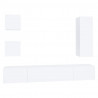 Set de muebles para TV 5 piezas madera contrachapada blanco 2
