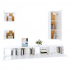 Set de muebles para TV 5 piezas madera contrachapada blanco 4