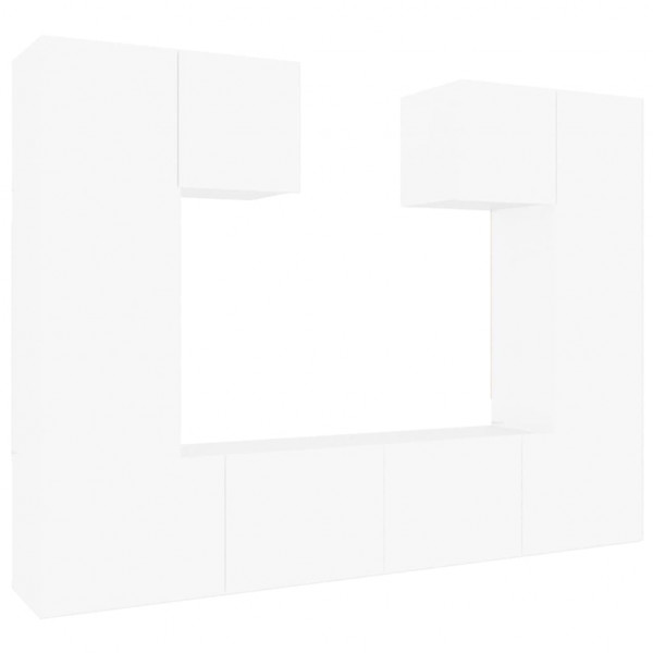 Conjunto móveis de TV 6 pcs madeira processada branco M 2