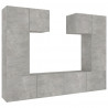 Set de muebles de TV 6 pzas madera contrachapada gris hormigón 2