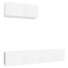 Set de muebles de TV 3 piezas madera contrachapada blanco 2