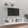 Set de muebles de TV 3 piezas madera contrachapada blanco 3