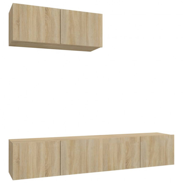 Set de muebles para TV 3 pzas madera contrachapada roble sonoma M 2
