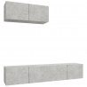 Set de muebles de TV 3 pzas madera contrachapada gris hormigón 2