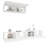 Set de muebles de TV 3 piezas madera contrachapada blanco 4