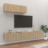 Conjunto móveis de TV 3 pcs madeira processada carvalho sonoma 1