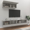 Set de muebles de TV 3 pzas madera contrachapada gris hormigón 3