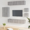 Set de muebles para TV 8 pzas madera contrachapada gris Sonoma 1