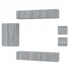 Set de muebles para TV 8 pzas madera contrachapada gris Sonoma 2