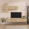 Set de muebles para TV 7 pzas madera contrachapada roble Sonoma 1