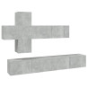 Set de muebles de TV 7 pzas madera contrachapada gris hormigón 2