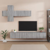 Set de muebles para TV 7 pzas madera contrachapada gris Sonoma 1
