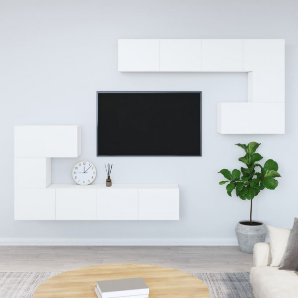 Mueble de pared para TV madera contrachapada blanco D