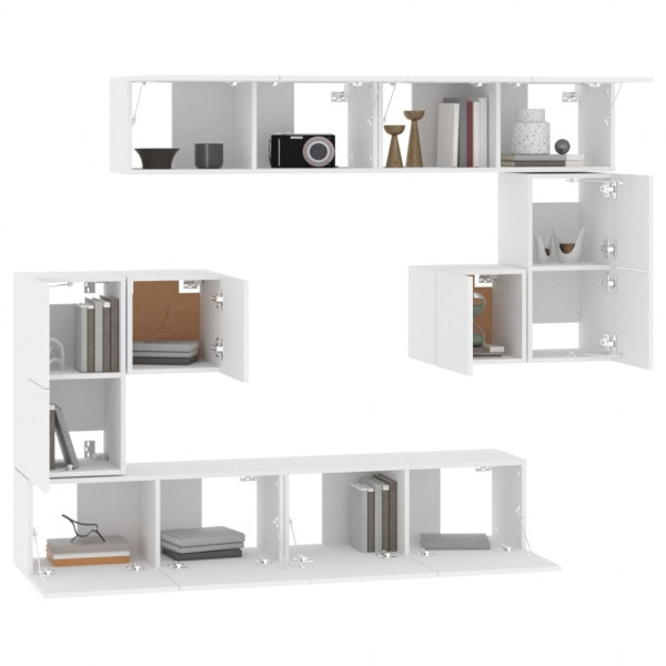 Mueble de pared para TV madera contrachapada blanco M 4
