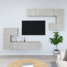 Mueble de pared de TV madera contrachapada gris hormigón 1