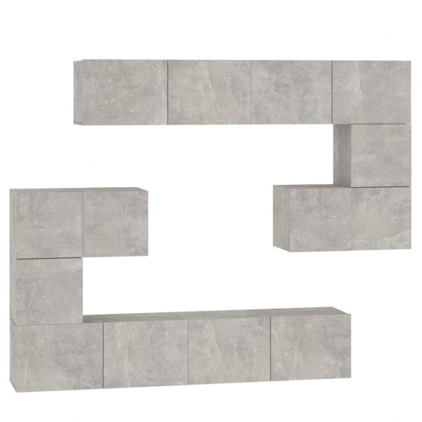 Mueble de pared de TV madera contrachapada gris hormigón M 2