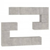 Mueble de pared de TV madera contrachapada gris hormigón 2