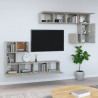 Mueble de pared de TV madera contrachapada gris hormigón 3