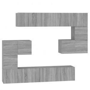 Mueble de pared para TV madera contrachapada gris sonoma H