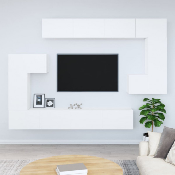 Mueble de pared para TV madera contrachapada blanco D